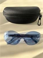 Burberry Unisex Transparent Blue Rectangular Runway Sunglasses Plastic Full Rim