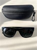 Burberry Dark Green Tortoise Square Sunglasses Frame Leopard Print