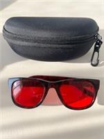 Burberry Polished Dark Tortoise Red Square Sunglasses Leopard Print Frame