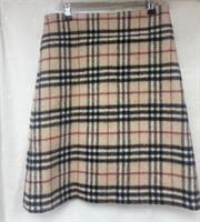 Burberry Nova Check Wool Skirt A Line Beige Designer NEW WITH TAGS - Size 8 - 8 Regular
