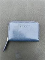 Burberry Womens Navy Blue Leather Wallet Small Card Holder Coin Purse