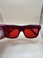 Burberry BE4166 Square Sunglasses Red Black Polka Dot Frame