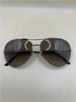 Burberry B 3056 1003/13 Silver Gunmetal Nova Check Arms Pilot Brown Lens