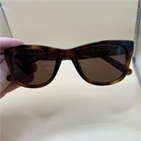 Burberry Polished Dark Tortoise Square Sunglasses Leopard Print Arms & Frame