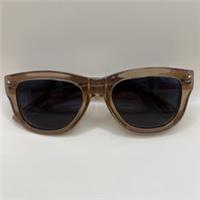 Burberry BE4424 Square Sunglasses Transparent Brown Frame Dark Blue Lens