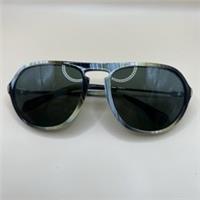 Burberry B 4116 Sunglasses Pilot Round Multicolour Frame Havana Green Lens