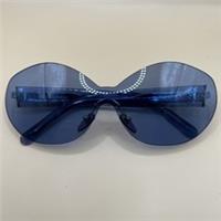 Burberry Women's Runway Oval Sunglasses Transparent Blue Frame Designer