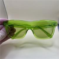 Burberry Womens Transparent Light Green Oversized Square Sunglasses Full Rim