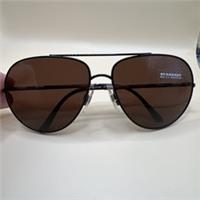 Burberry B3055 1001/73 Pilot Sunglasses Black Frame Brown Lens Nova Check Arms