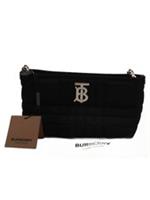 Burberry Women's Bag Black Polyester with Leather, Cotton Clutch New with tags