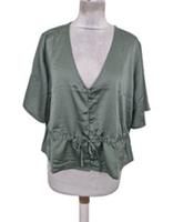Levi's Women's Top Size L Sage Satin Drawstring Waist Covered Buttons Short New - 8 Regular