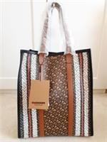 BNWT Burberry Monogram Bridle Stripe E-canvas Portrait Tote Bag In Brown rrp£893