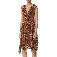 Burberry A-Line Midi Dress UK4 in Brown RRP &pound;3190