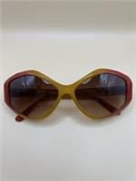 Burberry B4133 Womens Yellow Red Two Tone Octagonal Gradient Sunglasses