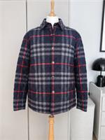 Burberry Forres Mens Navy Check Quilted Overshirt Jacket Size Large NWT - L Regular