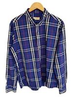 Burberry London Mens Shirt XXL Blue Nova Check Equestrian Knight Logo NWOT - 2XL Regular