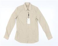 Burberry Women's Beige Button-Up Shirt, Size 4 - 4 Regular