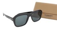 BURBERRY Astley Men Women Sunglasses Unisex Dark Black Square RRP269 * - ONE SIZE Regular