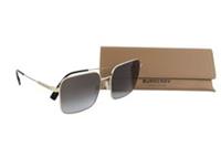 BURBERRY Jude Women's Sunglasses One Size Dark Square Gold Detail Case Box * - OS Regular
