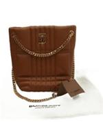 Burberry Women's Bag Tan Leather with Nylon Shoulder Bag New with tags