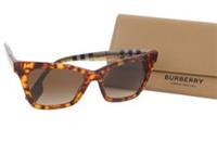 BURBERRY Women Sunglasses Elsa ONE SIZE Mid Brown Animal Print Logo Case Box *