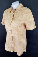 BURBERRY Womans Beige LINEN S/S SHIRT Blouse - M - UK12 - RRP £225 - M Regular