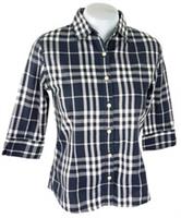 BURBERRY LONDON Womans Grey 3/4 SLEEVE EVENING SHIRT - S - EU38 - UK10 -RRP £195 - S Regular