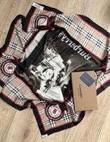 BURBERRY Arc bow archival campaign print Made In Italy 100% mulberry silk scarf