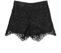 Burberry High-Waisted Macrame Lace Shorts Womens 6 Black Lace (Cotton)