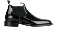 Burberry Square Toe Chelsea Boots Black Leather Mens 8