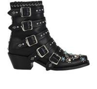 Burberry Embellished Ankle Boots Black Leather Womens 5.5