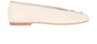 Burberry Sadler Zip Flats Beige Leather Womens 3.5