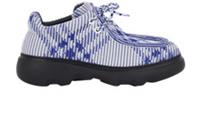 Burberry Creeper Lace Up Shoes Blue White Fabric Mens 7
