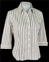 BURBERRY LONDON Womans Grey 3/4 Sleeve EVENING SHIRT Stretch - M - UK12 - £225 - M Regular