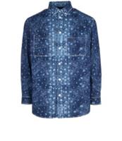 Burberry Fish Scales Shaket Mens S Blue Cotton Denim