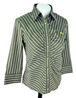 BURBERRY LONDON Womans Grey 3/4 Sleeve EVENING SHIRT Stretch - M - UK12 - £195 - M Regular