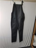 Burberry Black Leather Dungaree/Overalls With Braces Size 8 - NEW - 8 Regular