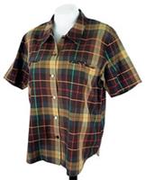 BURBERRY Womans Brown Check S/S EVENING SHIRT - L - RRP &pound;185 - L Regular
