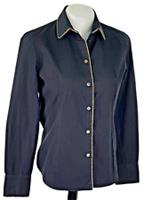 BURBERRY Of LONDON BLUE LABEL Womans Black L/S EVENING SHIRT Novacheck - S -£245 - S Regular
