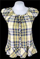 BURBERRY LONDON BLUE Womans SLEEVELESS SHIRT TOP Country Style - S - UK8 - £265 - S Regular