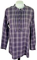BURBERRY LONDON Womans Purple L/S TUNIC SHIRT Grandad Collar U/Soft - M - £285 - M Regular