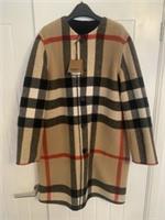 Burberry Tisbury Reversible Vintage Check Navy Wool Coat UK Size 8 - 8 Regular