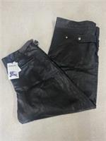 Burberry Leather Trousers Size Medium Otter Black 8079085 - M Regular