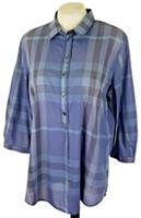 BURBERRY BRIT Womans Blue 3/4 Sleeve EVENING TUNIC SHIRT Long - L - RRP £295 - L Regular