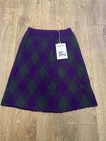 Burberry Argyle Wool Knit Skirt Green Purple Size Medium - M Regular