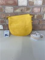 Burberry Small Knight Grainy Leather Hobo Bag Mimosa