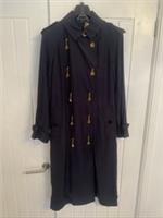 Burberry Chain Link Button Trench Coat Twilight Navy UK Size 8 - 8 Regular