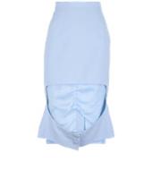 Burberry Cut-Out Skirt Womens 8 Blue Wool