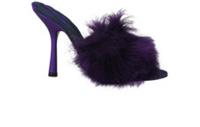 Burberry Minnie 105 Heels Purple Faux Fur Womens 4