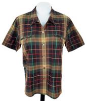 BURBERRYS Womans Brown Check S/S EVENING SHIRT - M - UK12 - EU40 - RRP &pound;295 - M Regular